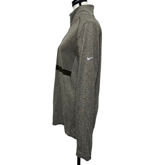 Nike Dri-FIT Heather Gray Quarter-Zip Pullover Top - Size Medium - Picture 2 of 8